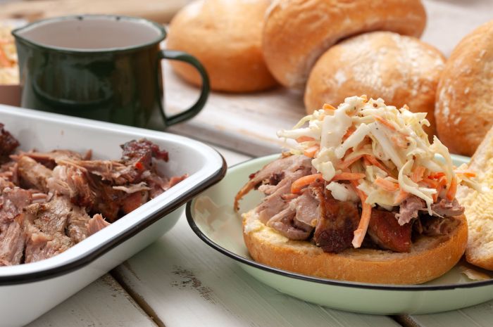 Ranch wood barbecue pork sandwich pulled baseball