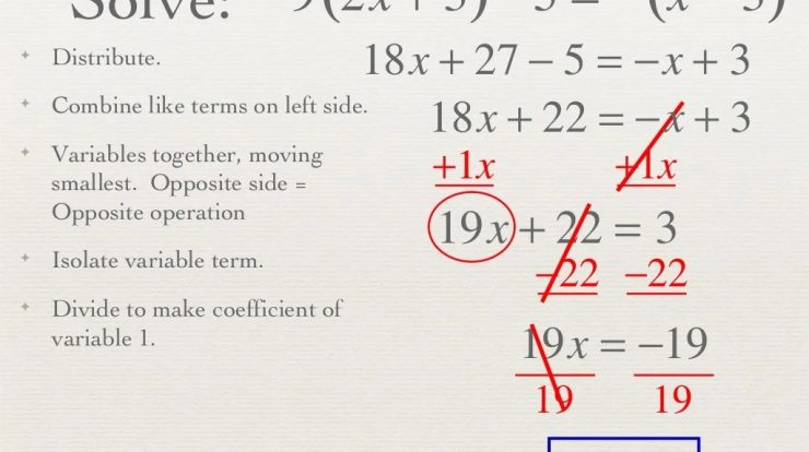 Solving equations with variables on both sides answer key